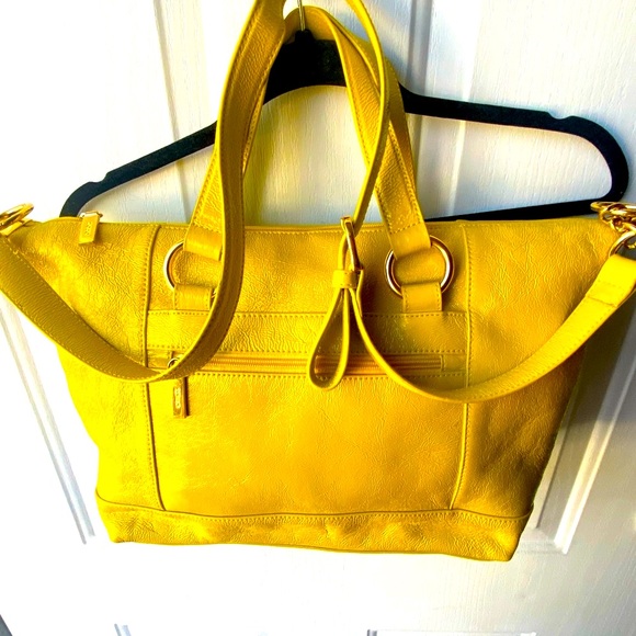 Yellow Leather Tote Bag - Picture 4 of 15